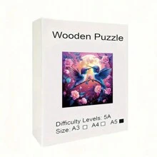 具有挑战性的鸟形木制拼图 - 独特的不对称形状，适合成人和家居装饰 - 生日、圣诞节、情人节的理想礼物 - 彩色 - 查看 11