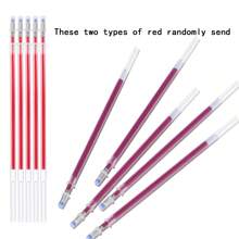 24pcs/Set 20 Mixed-Color High Temperature Disappearing Fabric Marking Pen Refills With 4 Pen Holders, Heat Erasable Pens For Sewing, Tailoring And Quilting (Random Red Ink Color)