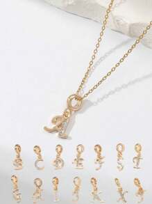 1 Pc Elegant And Casual Style, Initial Pendant Necklace For Girls, Cute Initial Birthday Gift, Suitable For Girls Daily Wear. - Multicolor - View 1