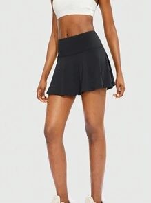 Women's One Piece Sports Skirt, High Waist Active Wear Golf Tennis Skirt, Casual With Pockets Skort Design, Spring/Summer