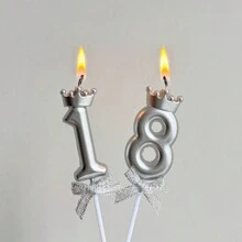 3D Crown Bow 0-9 Digital Candles Birthday Cake Candles Birthday Party Plugin Dress Up Candles