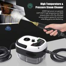 Limpiador de Vapor de Mano portátil de 2500 W, máquina de Limpieza a Vapor presurizada de Alta Temperatura con Cabezales de Cepillo para Muebles de Cocina, baño y Coche, Rojo - 1 - Ver 3