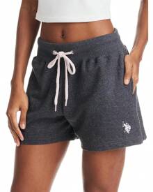 Short de sudadera con bolsillos de U.S. Polo Assn. para mujer - Short de estar en casa y pijama de tejido de rizo francés para mujer