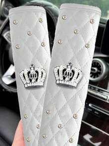 2 件装汽车钻石安全带护肩 - 黑色 - 查看 9