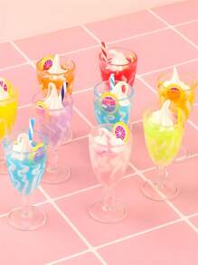 1 件/5 件 1:6 比例微型逼真冰淇淋、奶油慕斯甜点杯、树脂工艺装饰部件、娃娃屋配件、微型水果茶、饮料杯、小瓶子 DIY 珠宝工艺品 - 彩色 - 查看 4