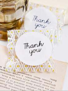 36pcs/48pcs/72pcs "Thank You" Square/Round Shape Simple Instagrams Gift Stickers, Decoration Stickers, Thank You Labels, Dessert Stickers Valentine Day