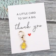 1张/2张/3张装特别口袋拥抱卡，感谢卡，可爱迷你小鸡钥匙扣挂件，适合挂在包包和车钥匙上，婚礼、派对装饰礼品——新年礼物、情人节礼物，送给家人和朋友的首选礼物 - 多色 - 查看 1