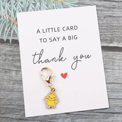 1张/2张/3张装特别口袋拥抱卡，感谢卡，可爱迷你小鸡钥匙扣挂件，适合挂在包包和车钥匙上，婚礼、派对装饰礼品——新年礼物、情人节礼物，送给家人和朋友的首选礼物
