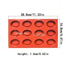 1 件创意椭圆形硅胶巧克力模具、3D 糖果、果冻、饼干、托盘、蛋糕装饰烘焙工具
