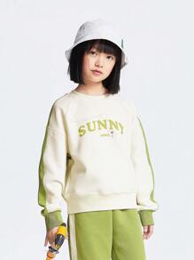 Annil Girls' Sweatshirt For Spring, In A Casual Sporty Style, Warm, With Cute Printed Long Sleeves. - White - View 3