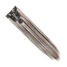 Extensions de cheveux clip rose de 22 pouces, 12 pièces par set, extension de cheveux longs droits synthétiques pour femmes et filles pour un usage quotidien