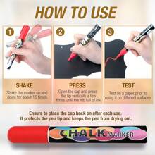 Window Chalk Markers For Cars Washable, 12/24/36/46 Colors Jumbo Liquid Chalk Marker With 6mm Thick Tips, Big Chalkboard Markers, Car Window Paint Markers Pen For Glass, Auto, Bistro, Mirror, Poster, Business