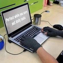 1 Paar Premium fingerlose Kompressionshandschuhe für Handpflege, Tippen, Arbeit, Sport, Gelenk-Wärme, offener Finger Handgelenkstütze, Daumen-Halbfinger-Handschuhe für Frauen & Männer