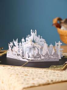 1pc Classic 3D Nativity Card (Including 1 Envelope + 1 Handwritten Card + 1 3D Greeting Card), Congratulations Card, Surprise Gift For Friends, Gift For Family, Suitable For Important Festivals