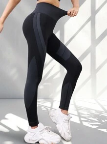 Quần tập yoga mùa hè cho nữ, quần legging cạp cao không đường may, kiểm soát bụng, nâng hông và mông, thoáng khí, quần tập thể dục, quần thể thao ngoài trời co giãn 4 chiều, bộ đồ tập thể dục cho nữ màu đen mùa xuân - màu đen - Xem 5