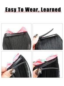 1 件/2 件可爱儿童蝴蝶结卷发马尾夹接发彩色合成假发儿童圣诞礼物