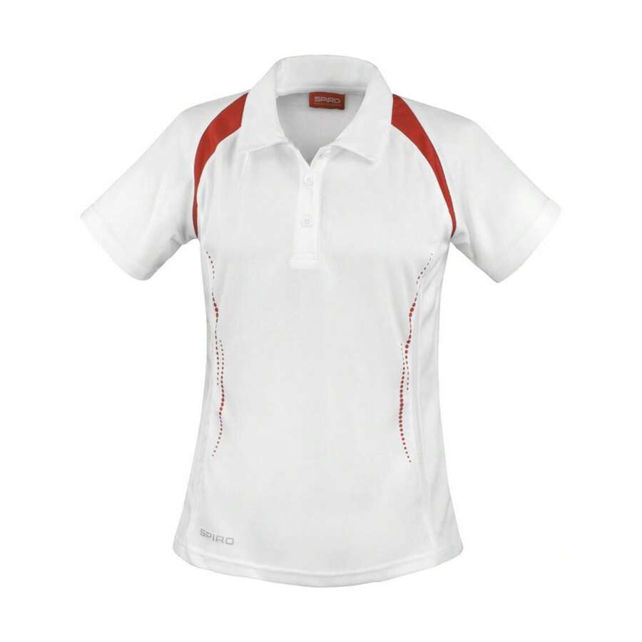 Spiro Womens/Ladies Team Spirit Polo Shirt (White/Red) - 145gsm 100% Polyester - Red - View 1