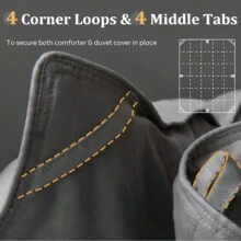 All-Season Down Alternative Comforter - Plush Duvet Insert With Box Stitching And Soft Fiberfill - 灰色 - 查看 3