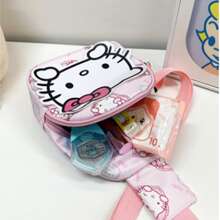 Sanrio Sanrio Hello Kitty/Kuromi/My Melody Crossbody Cute Bag 2025 - Adjustable Ultra-Lightweight Shoulder Bag With Large Capacity, Kawaii Anime Back To School Essential (Valentine's Gift/Daily Use) Waterproof Compact Chest Bag For Teens, Students & Anime Fans Back To School Supplies Stationery Supplies