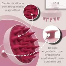 Anti-Hair Loss Silicone Hair Massage Brush - 紫紅色 - 查看 7