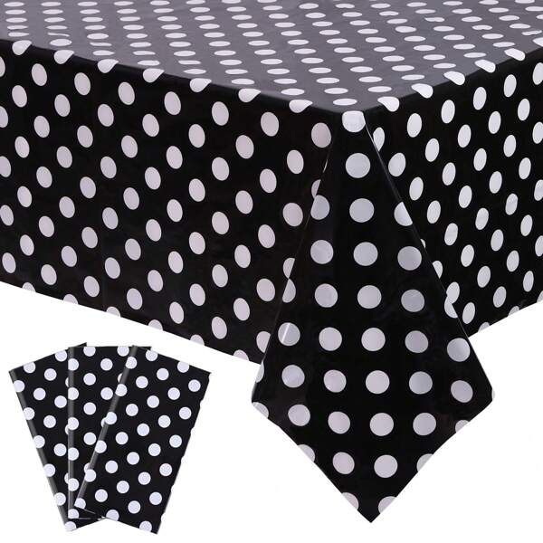 3 Packs Disposable Rectangle Tablecloth, Multi-Color Checkered Plastic Table Cloths For Parties, Events & Weddings, Graduations, Indoors Outdoors, 54 X 108 Inches, Plastic Table Cover