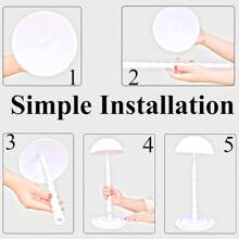 8pcs Wig Holder Wig Head Stand Wig Stand For Styling, 13.8 Inch Wigs Portable Hat Display Stand Travel Wig Holder For Multiple Wigs Practice Hat DIY Stand Head Stand Non Slip Stable - 白色 - 查看 2