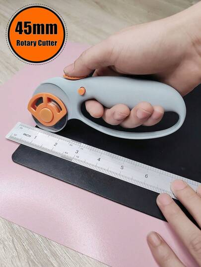 1pc 45mm Rotary Cutter With Lock Button, Comfort Loop Grip, Roller Cutter For Fabric, Sewing, Quilting, Papers, Leather, Crafting, Crafts - Perfect Gift For Crafters & DIY Enthusiasts