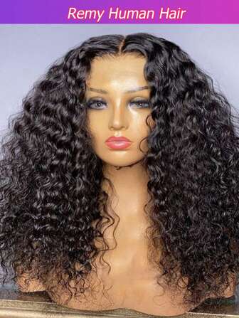 短款水波 2x6 蕾丝前部真人发假发卷发波波头假发蕾丝前部中分假发卷发波波头中分透明蕾丝假发全头假发适合日常派对