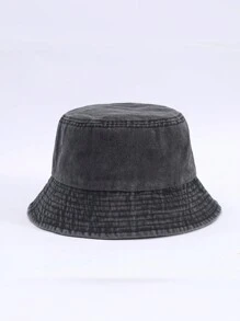 Chapéu de balde vintage desgastado da moda, chapéu de sol jeans dobrável casual unissex, versátil