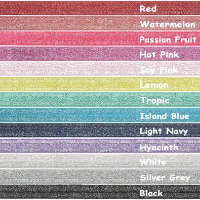 Bristlegrass Elástico plegable con brillo de 5/8" 3/4" 15mm 20mm, cinta elástica de spandex para diademas, pulseras, ligas para el cabello, ropa interior, vestidos y manualidades de costura
