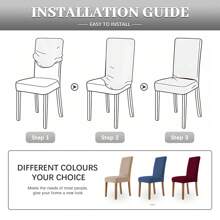 Farfallarossa Stretch Velvet Chair Covers (4/6 Pieces) – Universal Fit, Multi-Purpose Protection, Ultra-Soft Touch, Scratch-Resistant, Suitable For Dining Chairs, Office Chairs, And Home Chairs - Blue - View 4