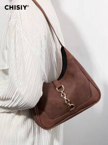 CHISIY Handgemaakte vintage verfijnde accessoires ketting halve maan tas unisex, ruime zakelijke dames forenzentas, modieuze minimalistische veelzijdige schoudertas voor studenten, geschikt voor werk, universiteit, winkelen, reizen, bruiloftsfeest, herfst/winter