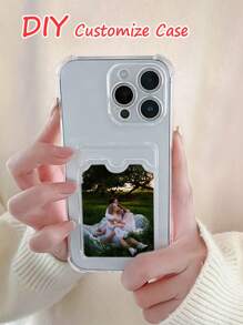 1pc Customized Photo Credit Card Holder & Phone Case Compatible With Iphone