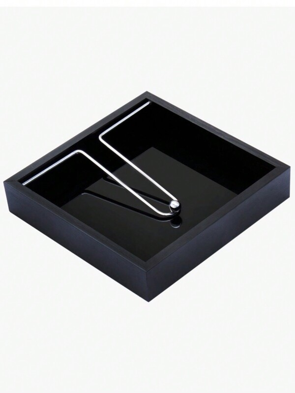 Porta Guardanapo 15x15 C/Peso Vidro Preto