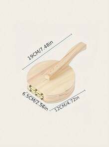 1pc Wooden Handled Dough Press, Multi-Purpose Pastry Mold, Round Shape, For Making Dumpling Skin, Bun Skin, Mochi Etc. - Multicolor - View 10