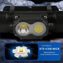 Waterproof LED Headlamp Super Bright Head Torch USB Rechargeable COB Headlight - Black - View 11