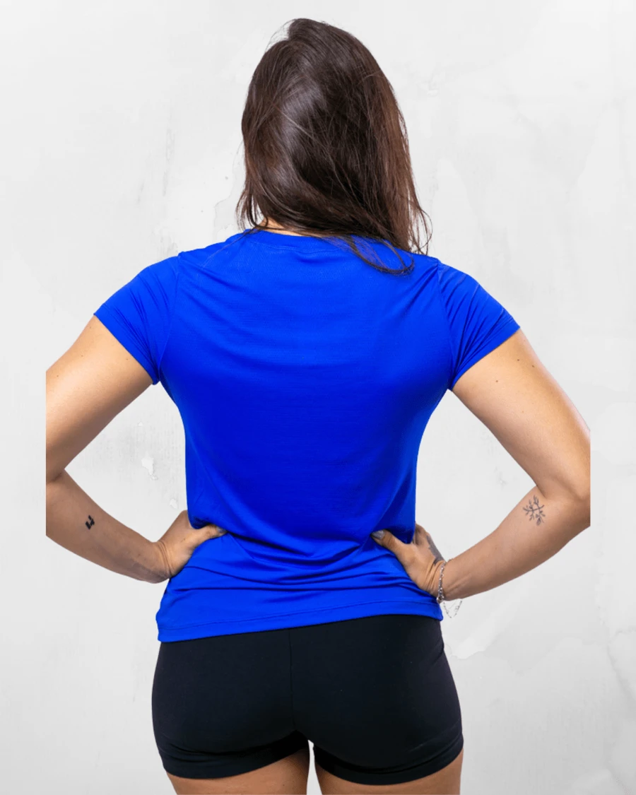 Women's Gym Set: DRY FIT T-Shirt + Sports Fitness Shorts - 藍色 - 查看 1