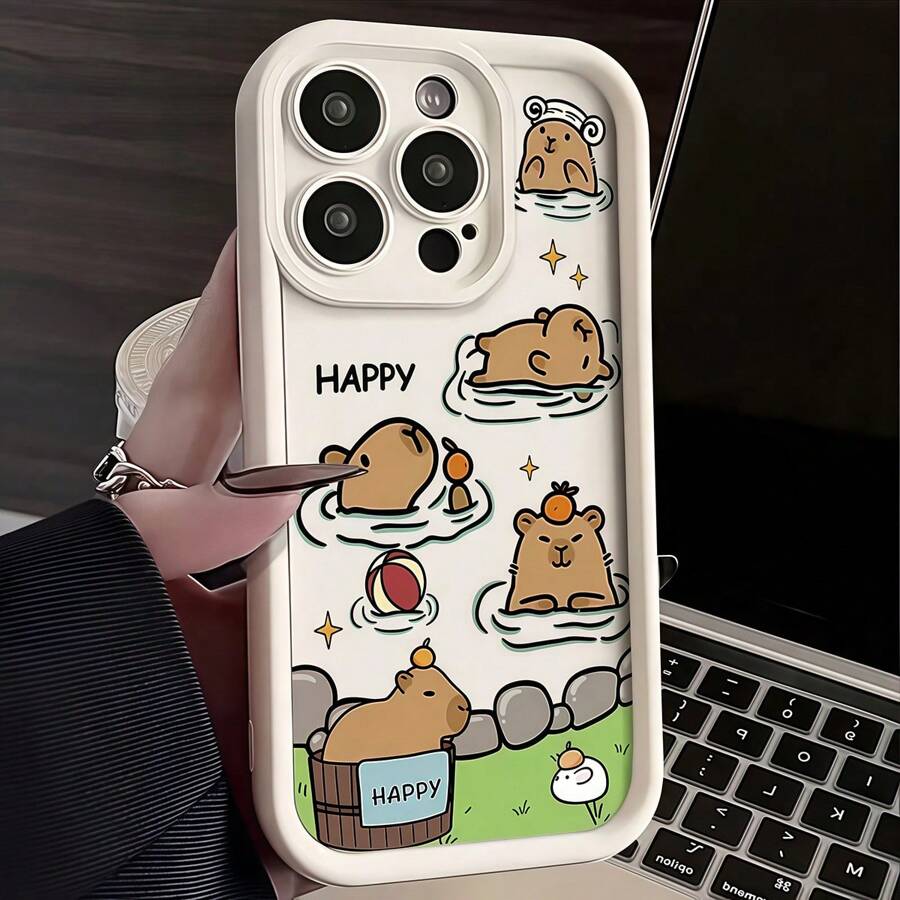 1 Stück Alpaka-Muster weiches TPU Schutzhülle mit matter geprägter Textur, stoßfest & wasserdicht, kompatibel mit iPhone & Serien - Verschiedenfarbig - Übersicht 1