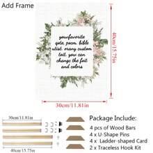 1 Pc Personalized Customized Photos On Canvas With DIY Wood Frame,Gifts For Valentine's Day,Custom Photos For Your Lover,Family,Friends And Pets,Dogs,Cats,Big Size Home Decor Birthday Graduation