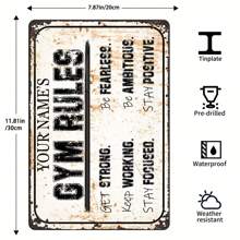 Customized Text Sign Gym Rules, 8 Inch By 12 Inch, Metal Sign Post, Wall Signs For Home, Gym Signs, Workout Room Decor, Home Gym Decor, Man Cave Decor, Garage Decor For Men Gifts Birthday Graduation