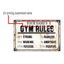 Customized Text Sign Gym Rules, 8 Inch By 12 Inch, Metal Sign Post, Wall Signs For Home, Gym Signs, Workout Room Decor, Home Gym Decor, Man Cave Decor, Garage Decor For Men Gifts Birthday Graduation
