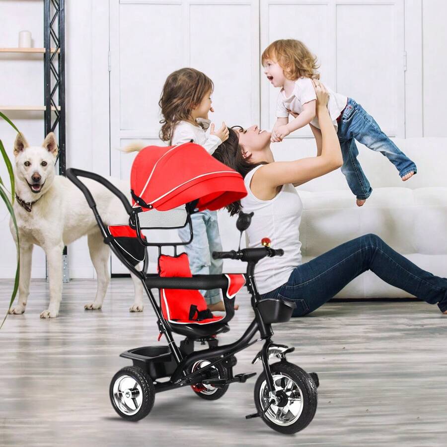 moovkee triciclo a partire da 1 anno con asta di spinta 6 in 1