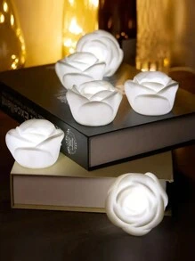 6/12 piezas Rosas iluminadas con LED - Románticas y de larga duración, alimentadas por batería - Adecuadas para el Día de San Valentín, bodas, propuestas - Regalo perfecto para ella - Decoración para el hogar y la mesa - Blanco - Ver 4