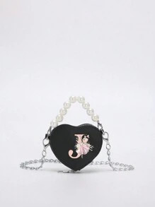 Miniborsetta elegante e carina, stampe di 26 lettere in stile ballerina, borsa a tracolla in PU con manico e porta-monete a forma di rossetto. Può essere utilizzato come porta-monete per rossetto, da portare a spalla o a tracolla. Adatto per uscite, viaggi e shopping. Perfetto come regalo per Natale, Ringraziamento, San Valentino o per il venerdì. Il regalo ideale. Romantico.