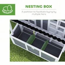 PawHut Wooden Chicken Coop, 39" Chicken House With Nesting Box, Pull-Out Tray, Waterproof Roof, For 4-6 Chickens, Rabbits, Light Gray - Light Grey - View 4