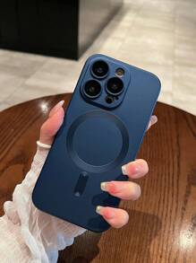 1 Piece Magnetic Phone Case, Magnetic Induction Slim Phone Case, Compatible With IPhone 15/15Pro/15Plus/15ProMax - Azul Marino - Ver 2