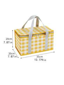 1pc Insulated Portable Outdoor Picnic Basket For Travel - Multicolor - View 7