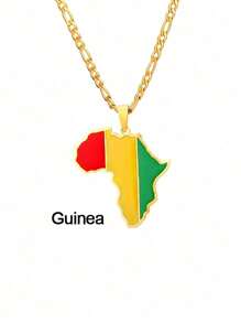 1 pièce Collier Minimaliste Personnalisé avec Carte de l'Afrique, Convient pour le port quotidien des hommes. Le collier avec carte est un choix idéal comme cadeau pour les amis, montrant la qualité exquise et le style de conception européen et américain populaire pour les hommes. Un bijou indispensable pour les hommes