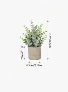 Mini Potted Fake Plants Artificial Plastic Eucalyptus Plants Topiaries For Home Office Desk Farmhouse Room Decor,Fake Plants Mini Artificial Greenery Potted Plants For Home Decor Indoor Office Table Room Farmhouse Gifts Birthday Graduation - Green - View 13