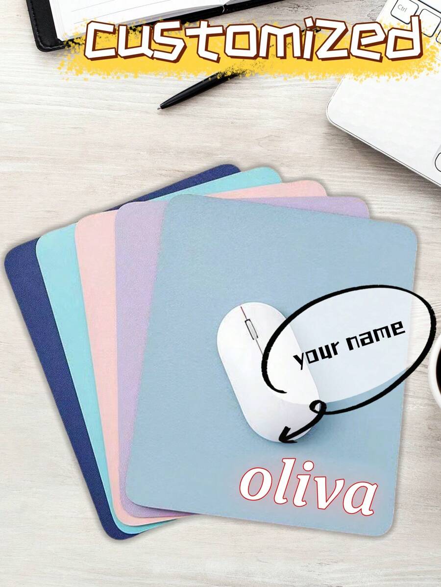 Alfombrilla de ratón personalizada para ordenadores y portátiles - Texto personalizable, alfombrilla de ratón cómoda, accesorio de escritorio ovalado, adecuada para juegos y escritura - Multicolor - Ver 1